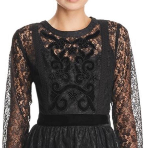 Nanette Lepore Dress 2 NWT Black Lace Cocktail NEW Holiday Party LBD NEW - Picture 2 of 5